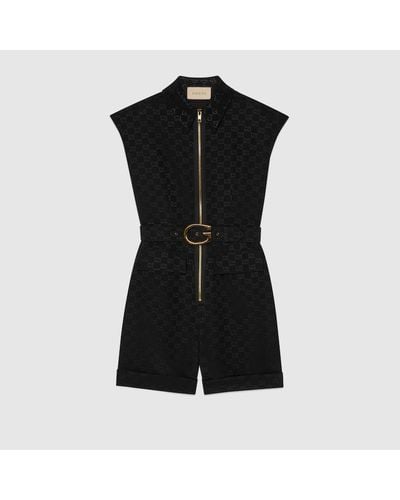 Gucci Mono de Falla con Cinturón de Hebilla GG - Negro