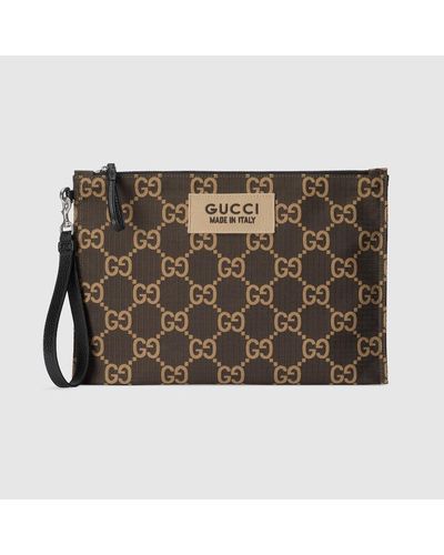 Gucci GG Ripstop Pouch - Brown