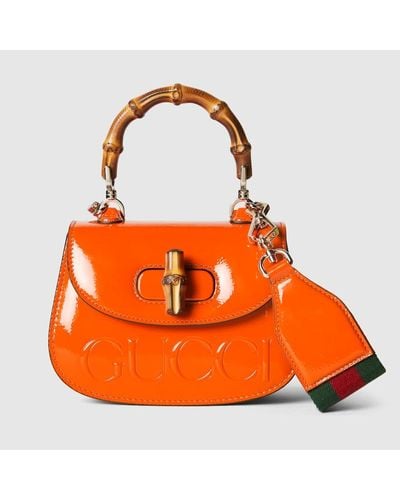 Gucci Minibolso de Mano Bamboo 1947 - Naranja