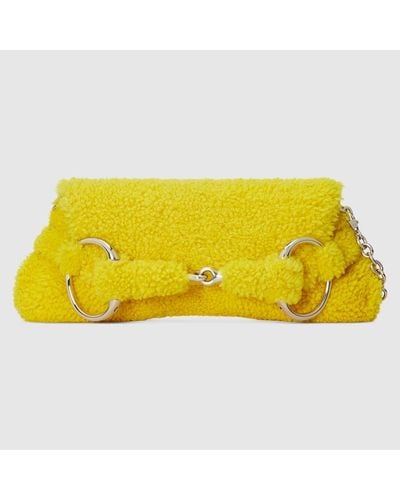 Gucci Horsebit Chain Medium Shoulder Bag - Yellow