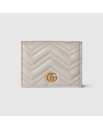 Gucci GG Marmont Card Case Wallet - White