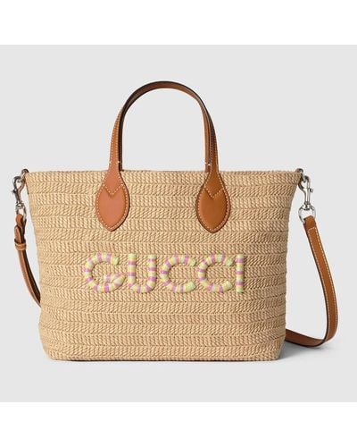 Gucci Borsa Shopping Con Patch Misura Piccola - Metallizzato