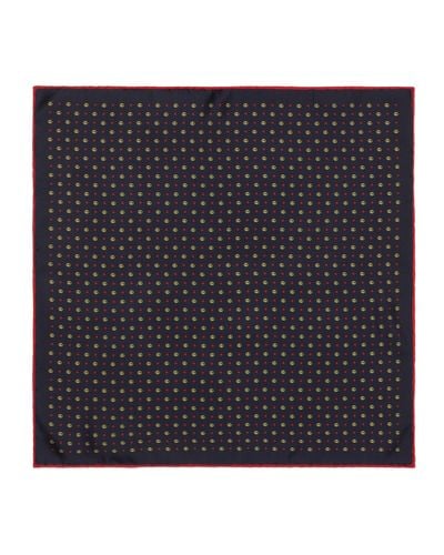 Gucci Double G And Stars Silk Pocket Square - Blue