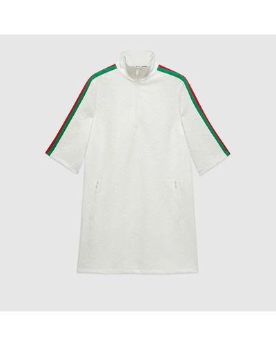 Gucci Abito In Jersey Jacquard GG - Bianco