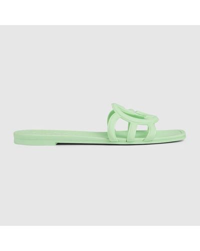 Gucci Interlocking G Slide Sandal - Green