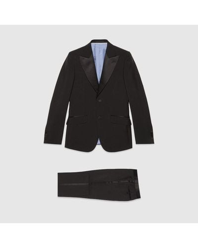 Gucci Fitted Mohair Wool Tuxedo - Black