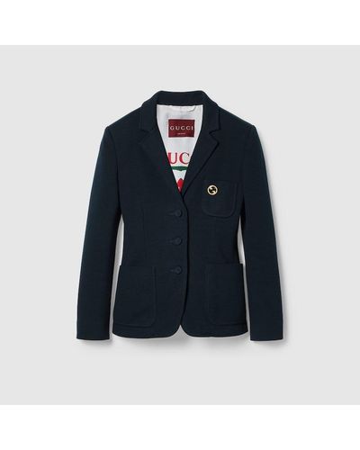 Gucci Cotton Jersey Jacket - Blue