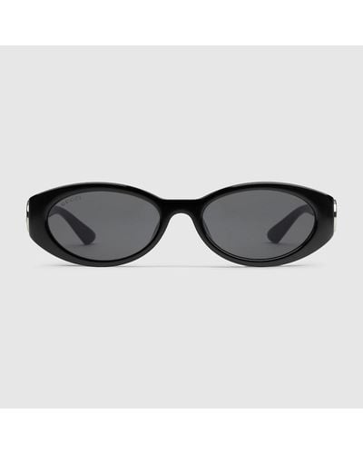Gucci Gafas de Sol con Montura Ovalada - Negro