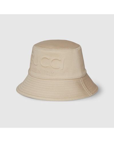 Gucci Embossed Bucket Hat - Natural