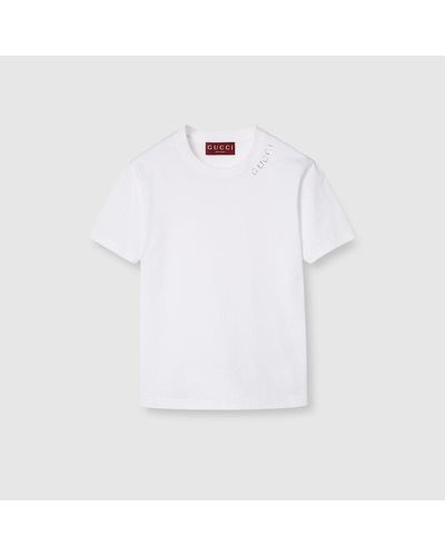 Gucci Camiseta de Punto de Algodón Ligero - Blanco