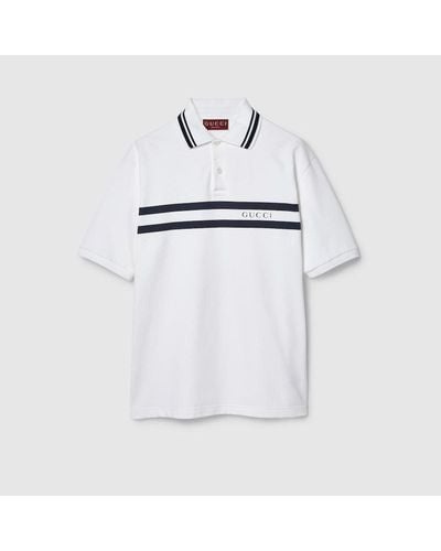 Gucci Poloshirt Aus Baumwolle Mit Print - Weiß