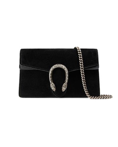 Gucci Dionysus Super Mini Tasche aus Wildleder - Schwarz