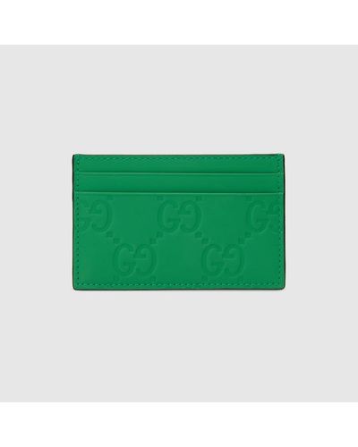 Gucci GG Kartenetui Mit Gummieffekt - Grün