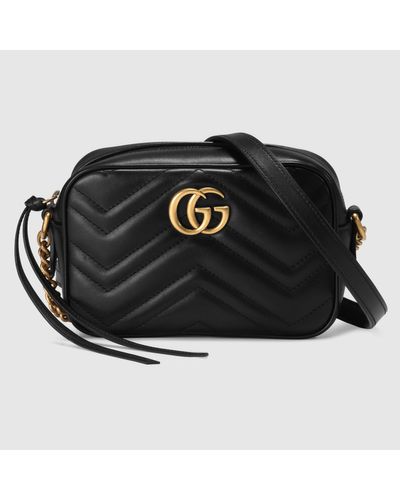 Gucci GG Marmont Mini Matelasse Leather Crossbody - Black