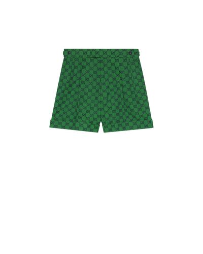 Gucci GG Multicolor Shorts aus Canvas - Grün