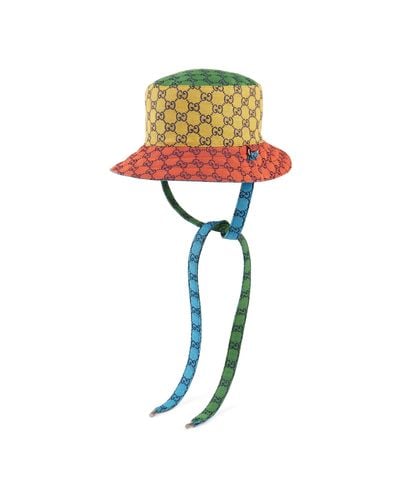 Gucci GG Multicolour Reversible Bucket Hat - Yellow