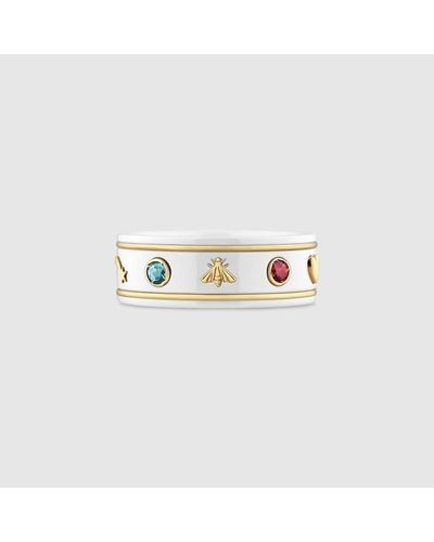 Gucci Icon Ring With Gemstones - White
