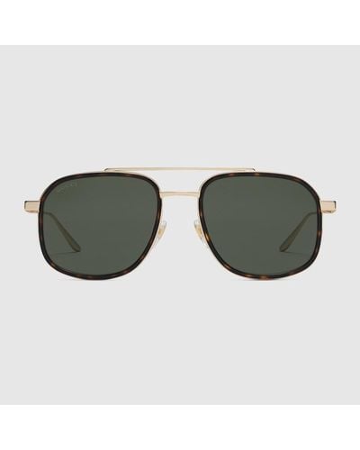 Gucci Sonnenbrille Mit Rahmen Im Navigator-Stil - Braun