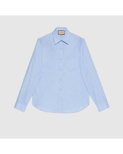 Gucci Camisa de Algodón Oxford - Azul