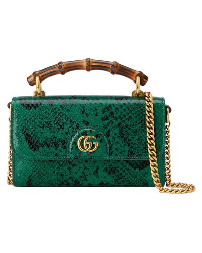 Gucci Diana Mini Python Bag - Green