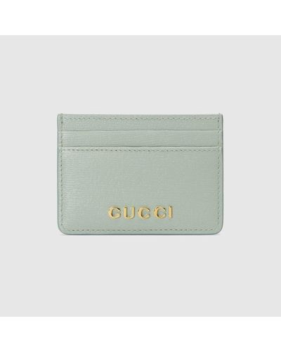 Gucci Card Case With Script - Green
