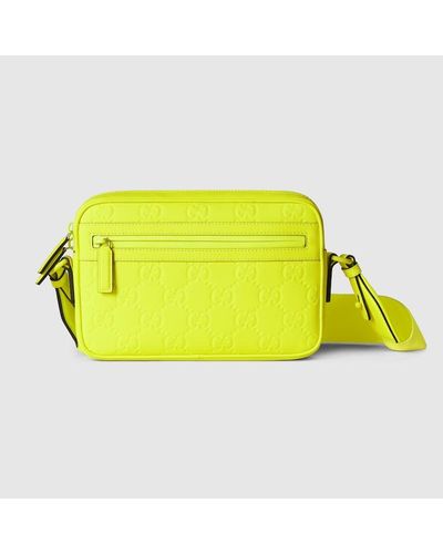 Gucci GG Rubber-effect Crossbody Bag - Yellow