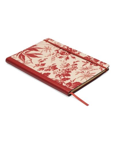 Gucci Cuaderno grande con estampado herbarium - Rojo
