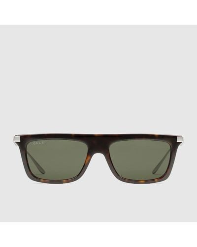 Gucci Sonnenbrille Mit Rechteckigem Rahmen - Grün