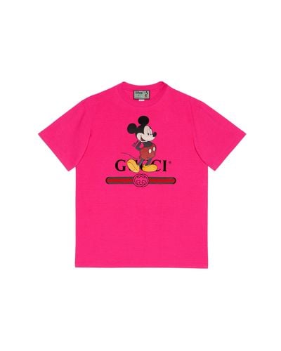Gucci Camiseta oversize con logo de x Disney - Rosa