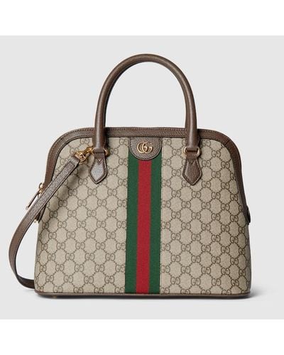 Gucci Ophidia Medium Top Handle Bag - Natural
