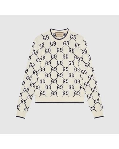 Gucci GG Cotton Knit Sweatshirt - White
