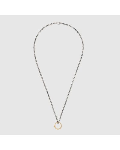 Gucci Snake Ring Pendant Necklace In Gold - Metallic