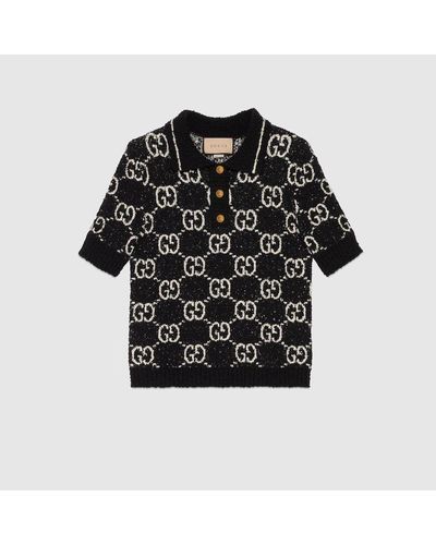 Gucci Fine Cotton Polo Top - Black