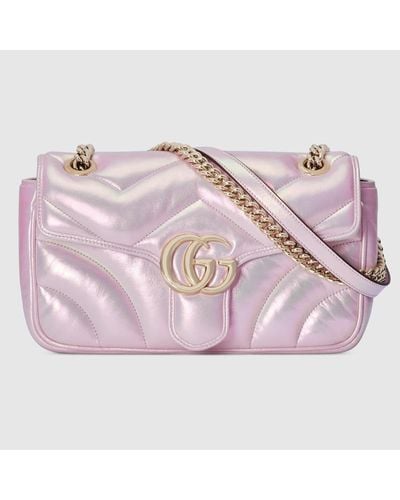 Gucci Kleine GG Marmont Schultertasche - Pink