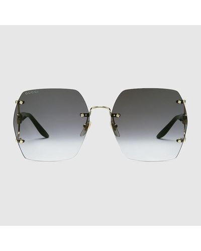 Gucci Geometric Frame Sunglasses - Brown