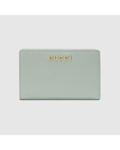 Gucci Portefeuille Zippé Avec Inscription - Vert
