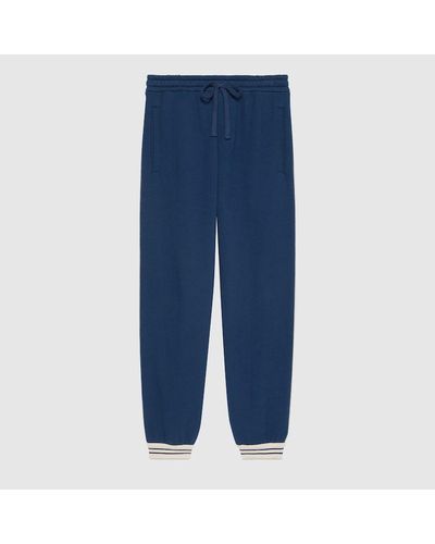 Gucci Pantalón de Chándal de Punto de Algodón - Azul