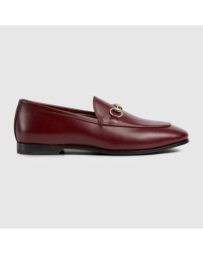 Gucci Leather Jordaan Loafers - Red