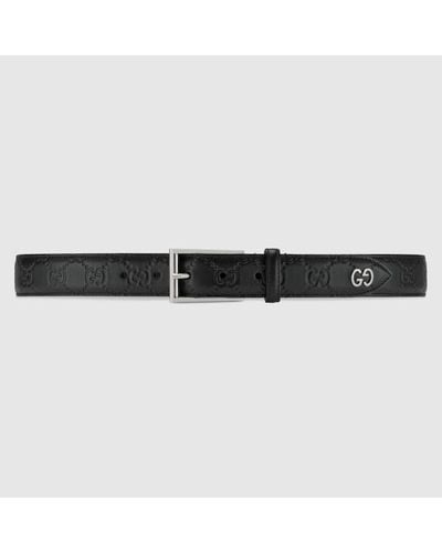 Gucci Signature belt with GG detail - Noir
