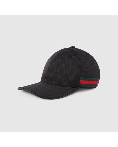 Gucci Original GG Canvas Baseball Hat With Web - Black