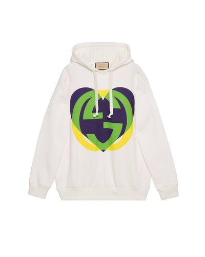 Gucci Interlocking G Heart Sweatshirt - White