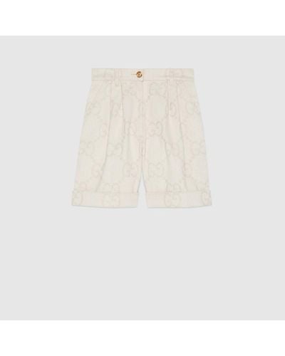 Gucci Maxi GG Cotton Shorts - White