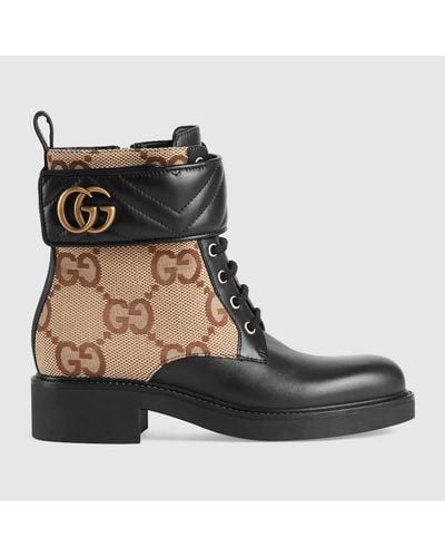 Gucci Botín con Doble G Para Mujer - Marrón