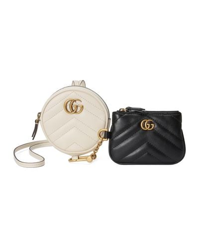 Gucci gg Marmont Coin Purse And Key Case - White