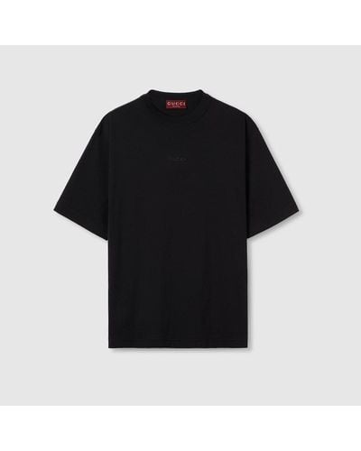 Gucci Cotton Jersey T-shirt With Embroidery - Black