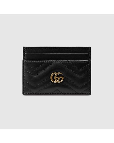 Gucci GG Marmont Leather Card Holder - Black