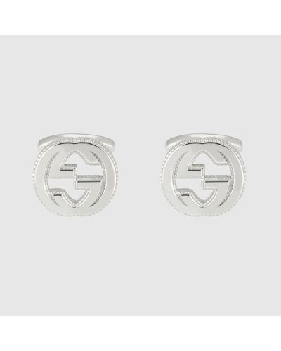 Gucci Interlocking G Silver Cufflinks - Metallic