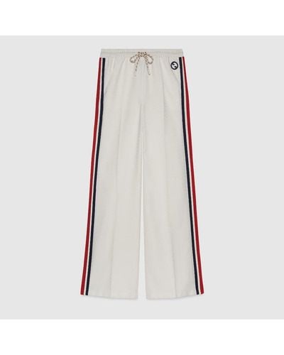 Gucci Technical Jersey Trouser With Web - White