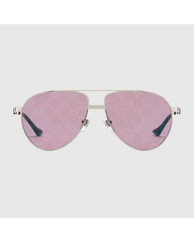 Gucci Sonnenbrille Mit Rahmen Im Navigator-Stil - Lila