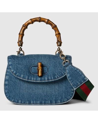 Gucci Bamboo 1947 Small Top Handle Bag - Blue